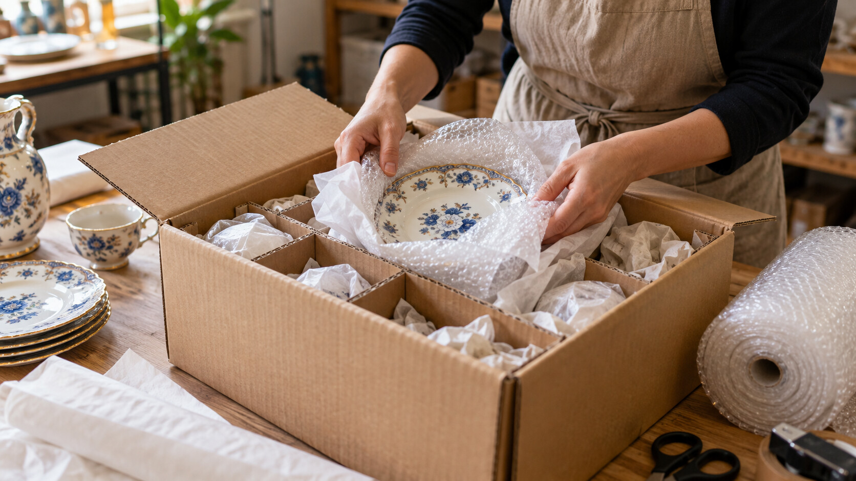 Como porcelana antiga atravessa o frete sem virar cacos?